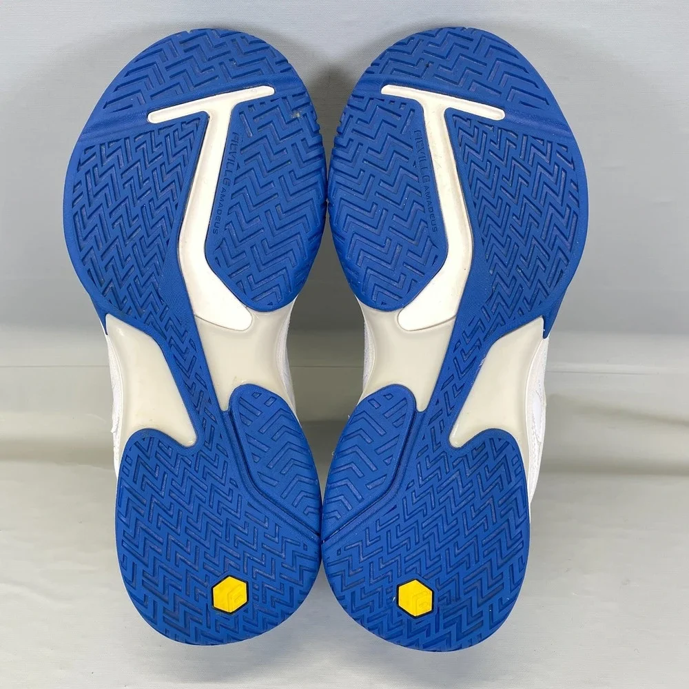 FitVille Amadeus Tennis Shoes Mens Size 9.5 Extra Wide White Blue Casual Sneaker